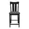 International Concepts Ava Solid Wood Counter Height Bar Stool - 24" Seat Height - Coal S75-132 - alternate 2